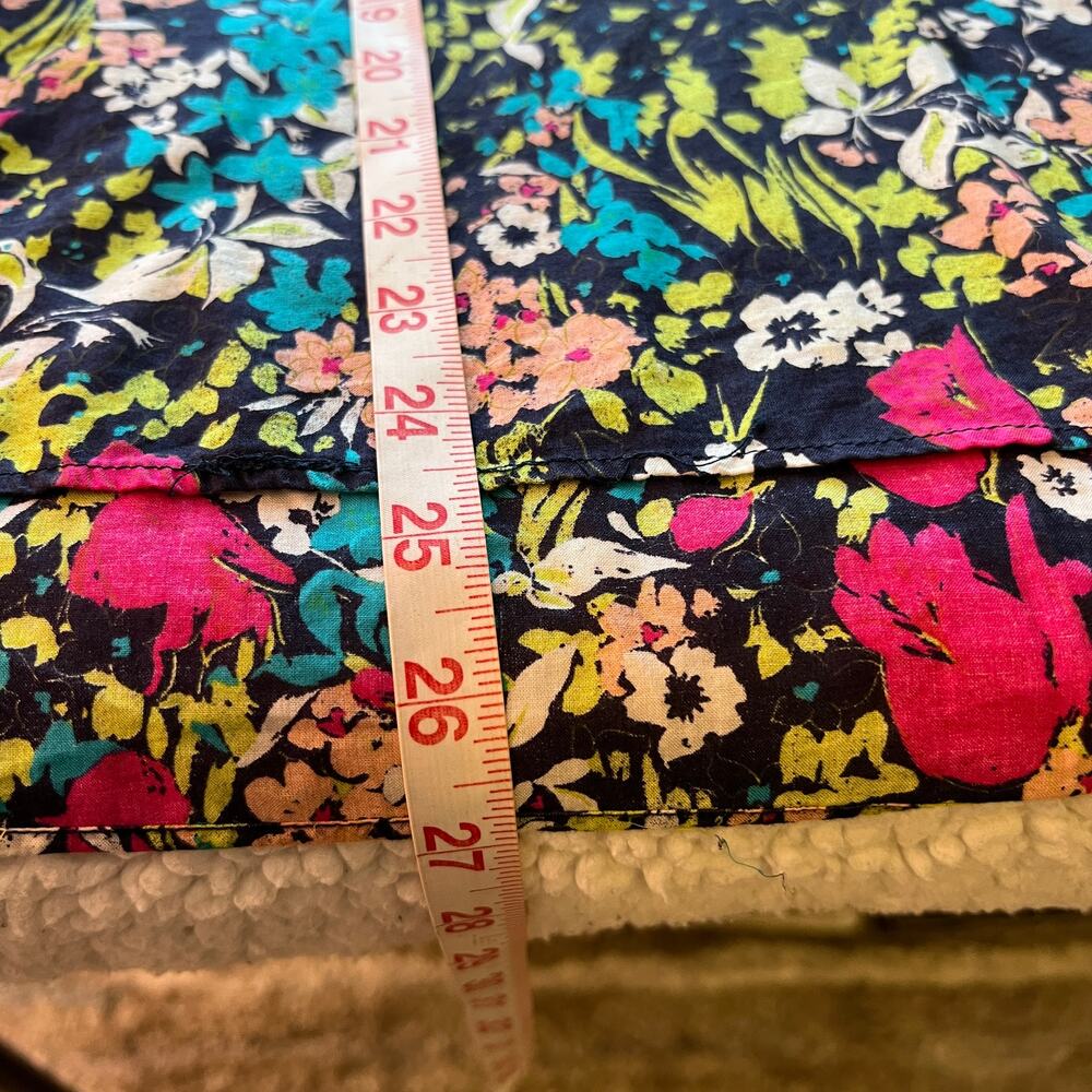 Zara Basic Floral Cotton V-neck Blouse Small - Picture 10 of 10